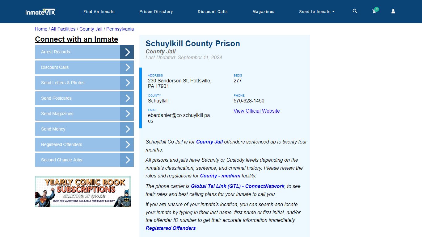 Schuylkill County Prison - Inmate Locator