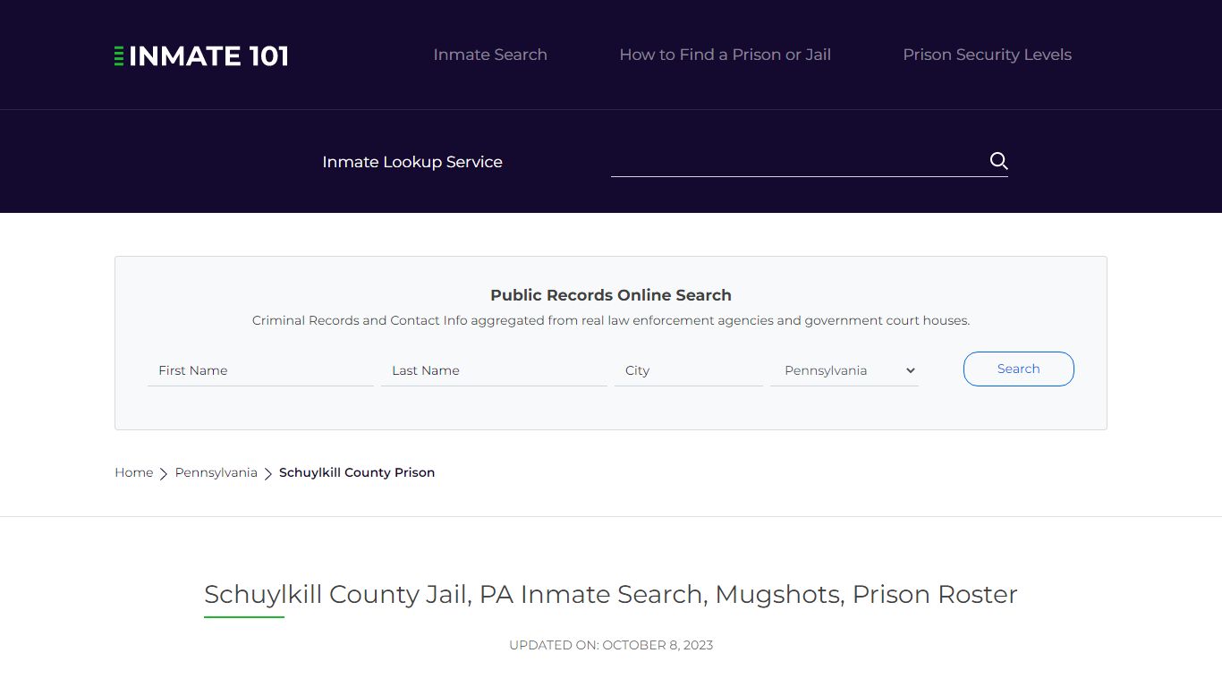 Schuylkill County Jail, PA Inmate Search, Mugshots, Prison Roster